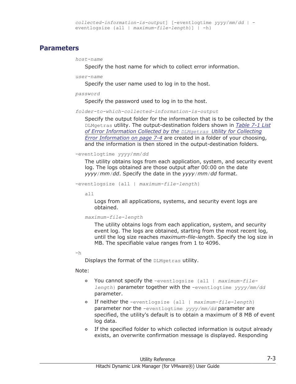 Parameters, Parameters -3 | HP XP7 Storage User Manual | Page 155 / 250