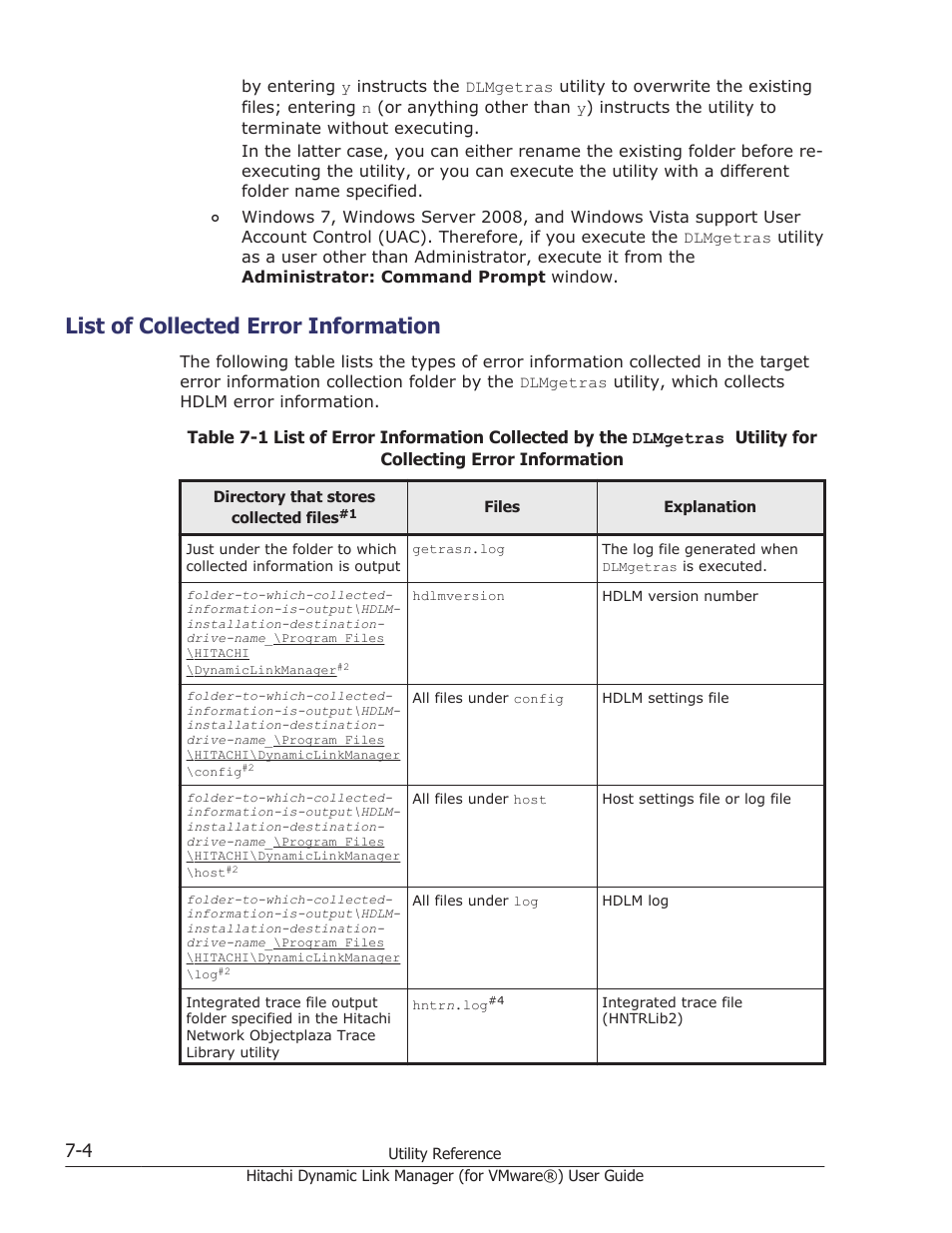 List of collected error information, List of collected error information -4 | HP XP7 Storage User Manual | Page 156 / 250