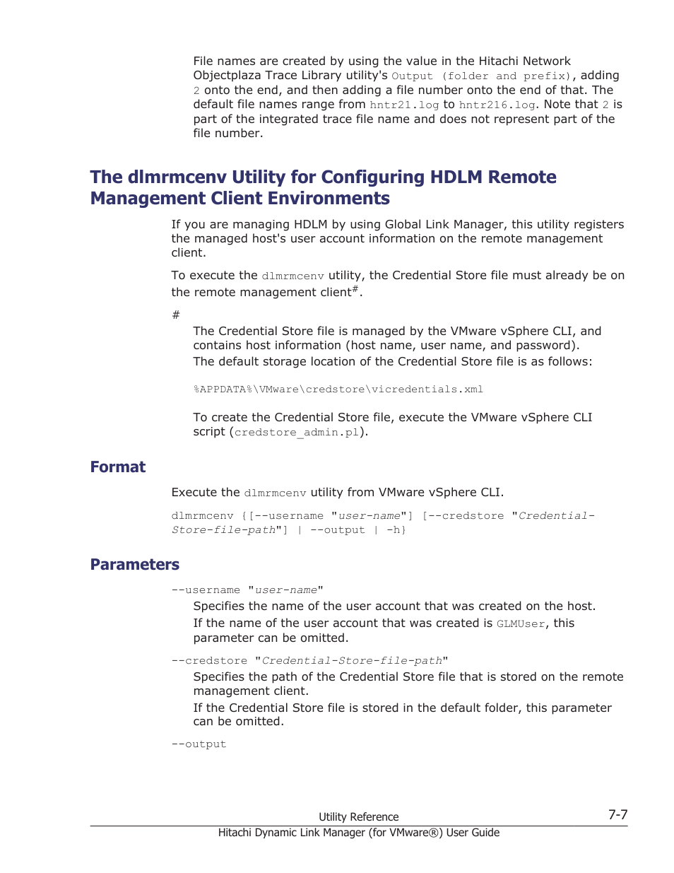 Format, Parameters, Format -7 | Parameters -7 | HP XP7 Storage User Manual | Page 159 / 250