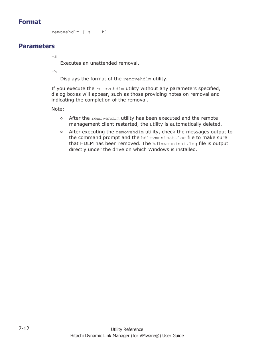 Format, Parameters, Format -12 | Parameters -12 | HP XP7 Storage User Manual | Page 164 / 250