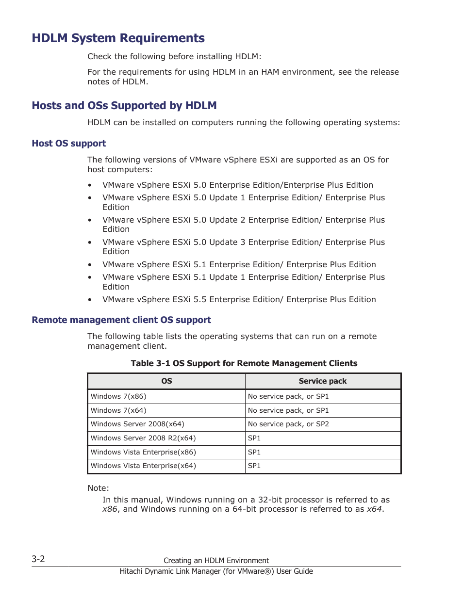 Hdlm system requirements, Hosts and oss supported by hdlm, Hdlm system requirements -2 | Hosts and oss supported by hdlm -2, Host os support -2, Remote management client os support -2 | HP XP7 Storage User Manual | Page 54 / 250