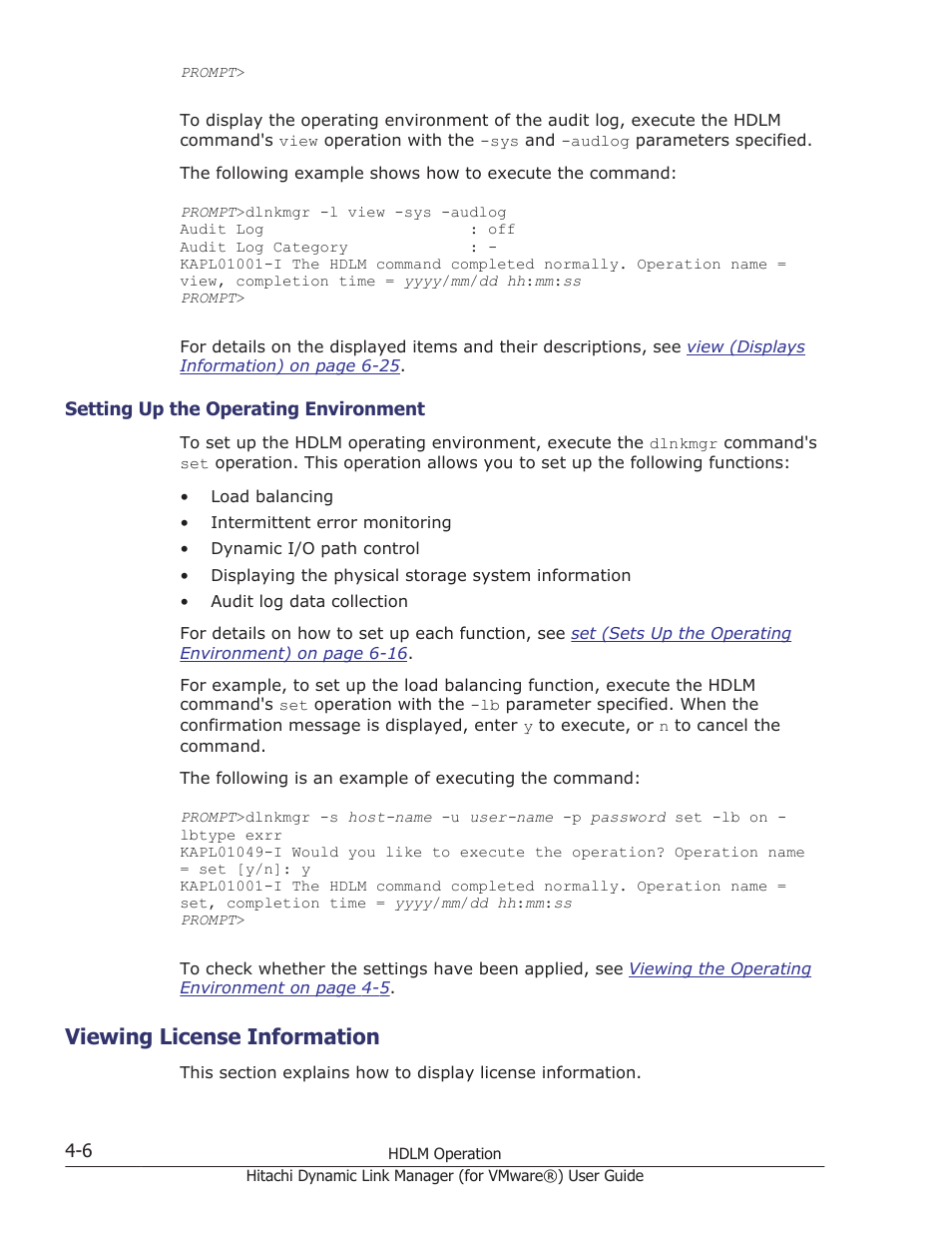 Viewing license information, Setting up the operating environment -6, Viewing license information -6 | HP XP7 Storage User Manual | Page 82 / 250