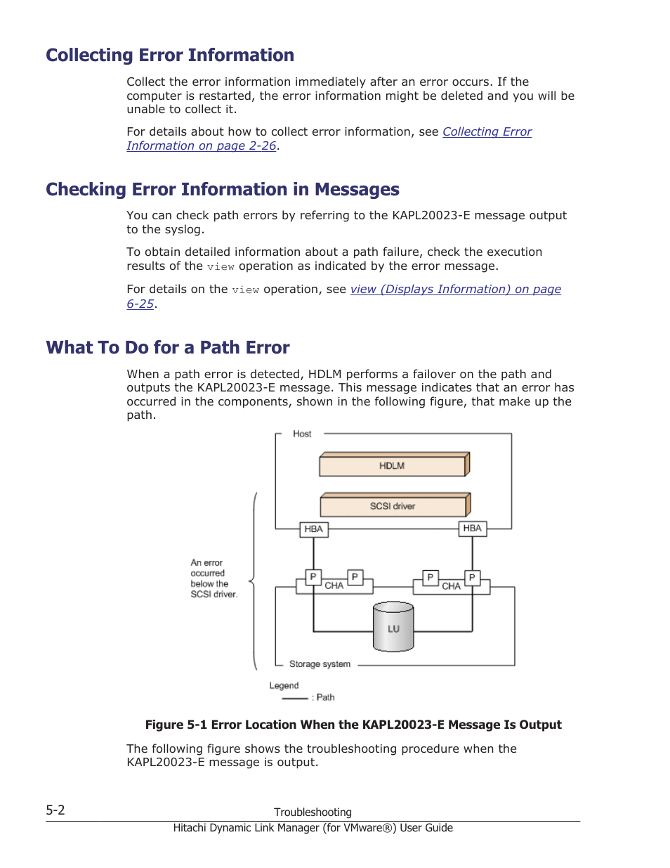 Collecting error information, Checking error information in messages, What to do for a path error | Collecting error information -2, Checking error information in messages -2, What to do for a path error -2 | HP XP7 Storage User Manual | Page 88 / 250