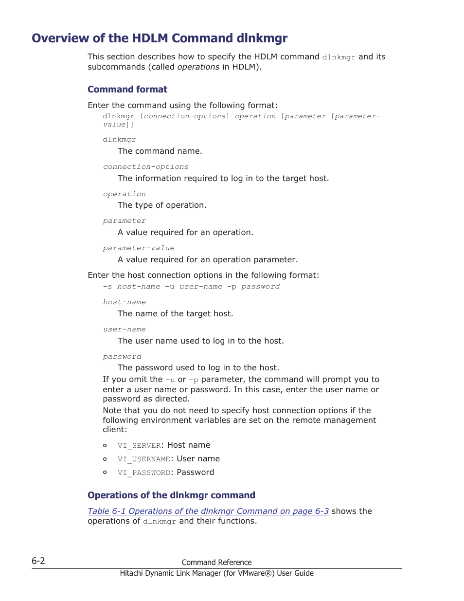 Overview of the hdlm command dlnkmgr, Overview of the hdlm command dlnkmgr -2 | HP XP7 Storage User Manual | Page 94 / 250