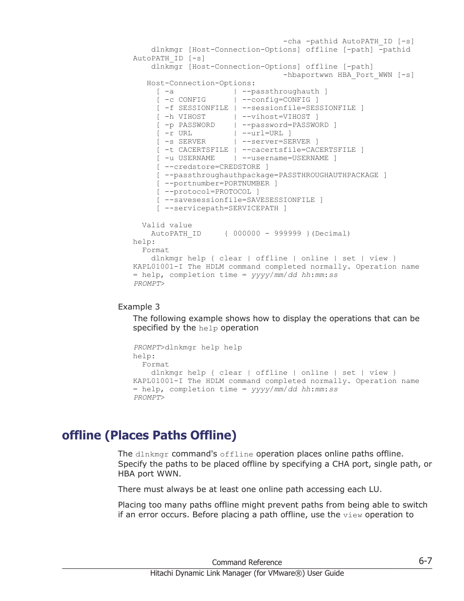 Offline (places paths offline), Offline (places paths offline) -7, Operation, see | Offline (places paths offline) on, Offline (places | HP XP7 Storage User Manual | Page 99 / 250
