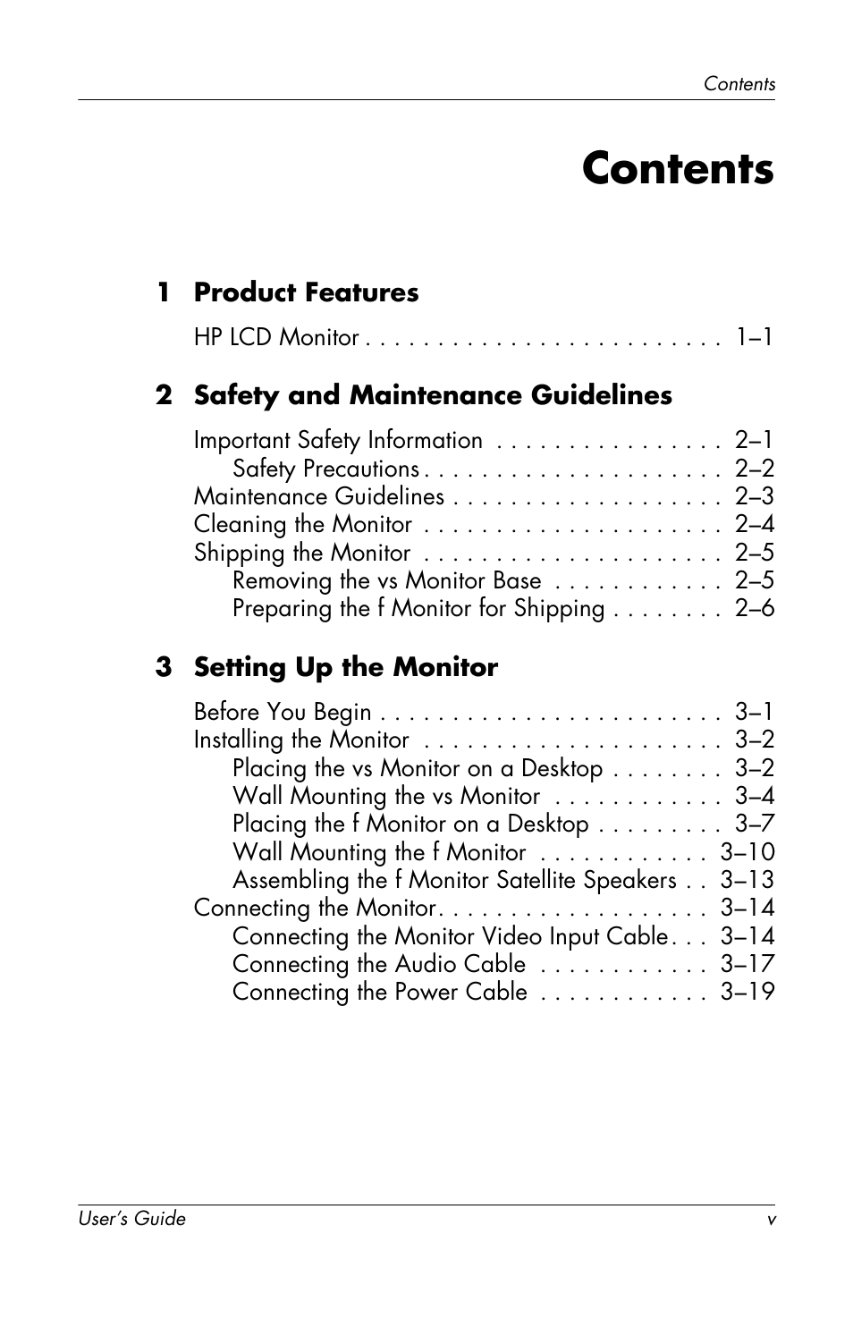 HP vs17x 17 inch LCD Monitor User Manual | Page 5 / 78