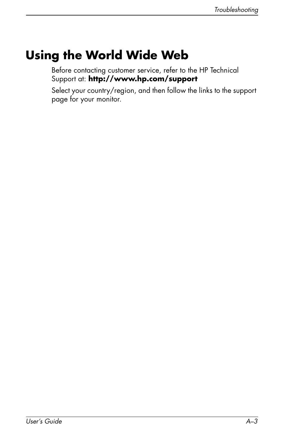 Using the world wide web | HP vs17x 17 inch LCD Monitor User Manual | Page 61 / 78