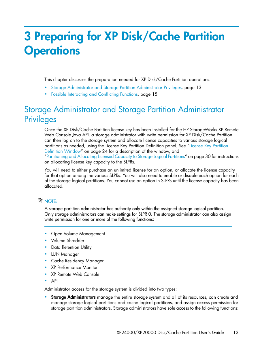 3 preparing for xp disk/cache partition operations | HP StorageWorks XP Remote Web Console Software User Manual | Page 13 / 42