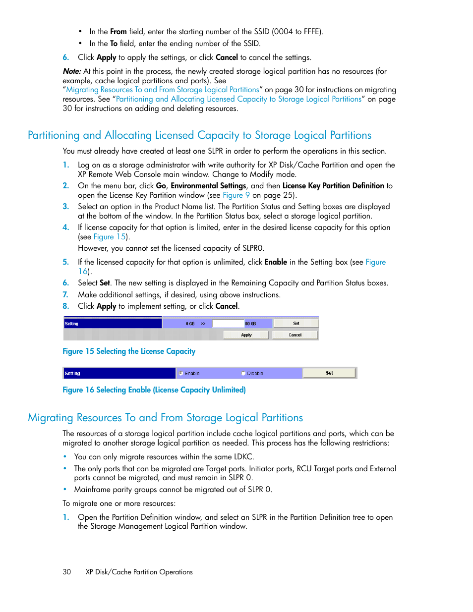 Selecting the license capacity, Selecting enable (license capacity unlimited) | HP StorageWorks XP Remote Web Console Software User Manual | Page 30 / 42