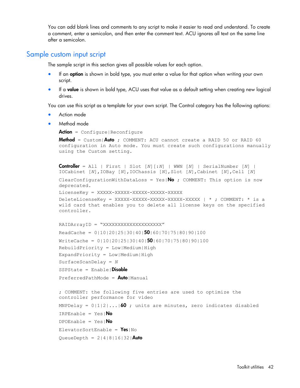 Sample custom input script | HP Linux Server Management Software User Manual | Page 42 / 74