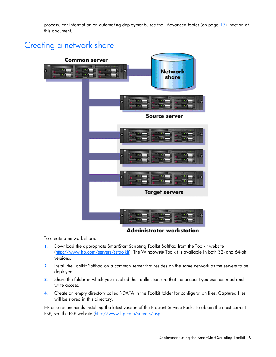 Creating a network share | HP Linux Server Management Software User Manual | Page 9 / 74