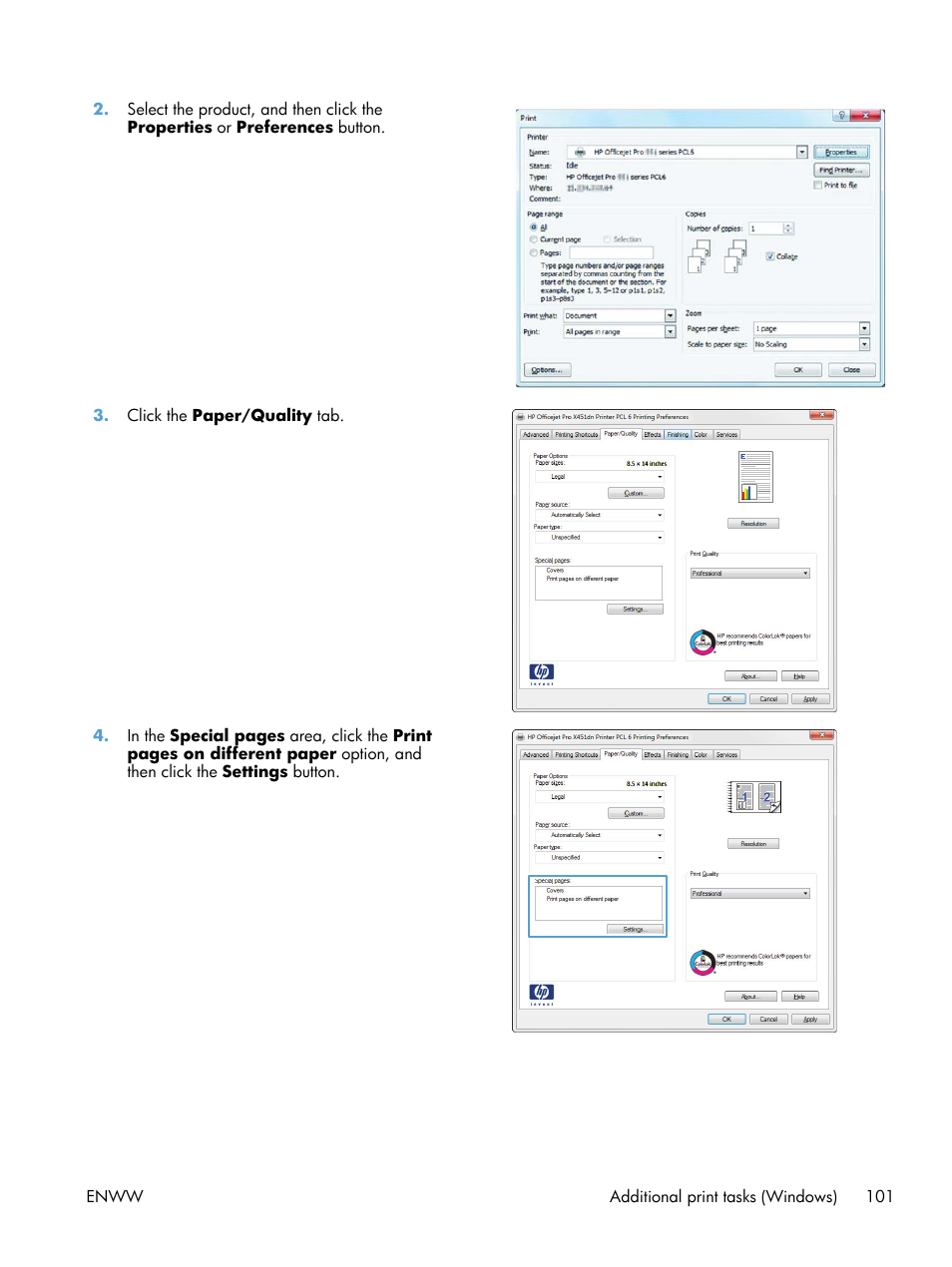 HP Officejet Pro X551 Printer series User Manual | Page 115 / 250