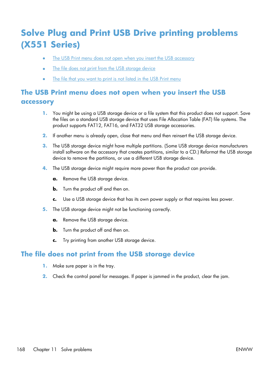 HP Officejet Pro X551 Printer series User Manual | Page 182 / 250