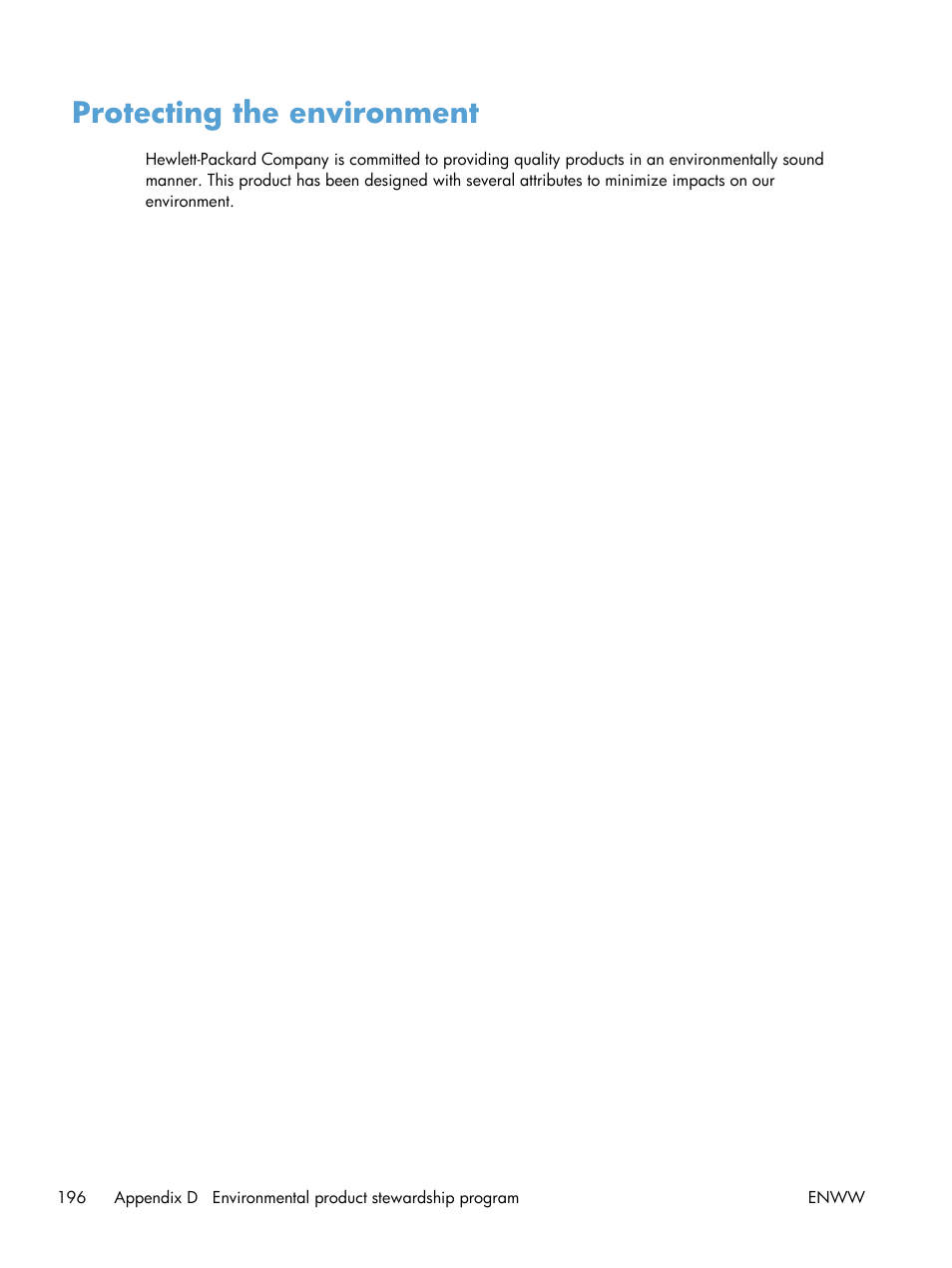 Protecting the environment | HP Officejet Pro X551 Printer series User Manual | Page 210 / 250