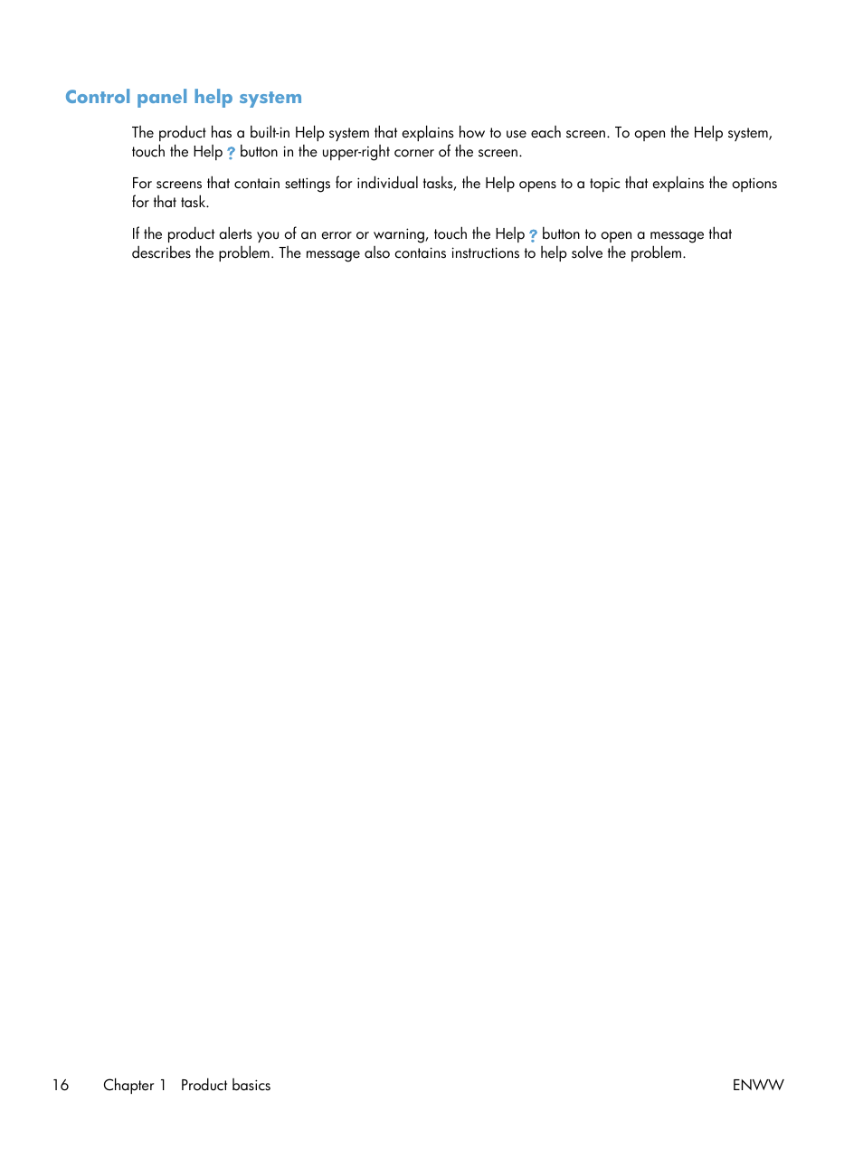 Control panel help system | HP Officejet Pro X551 Printer series User Manual | Page 30 / 250