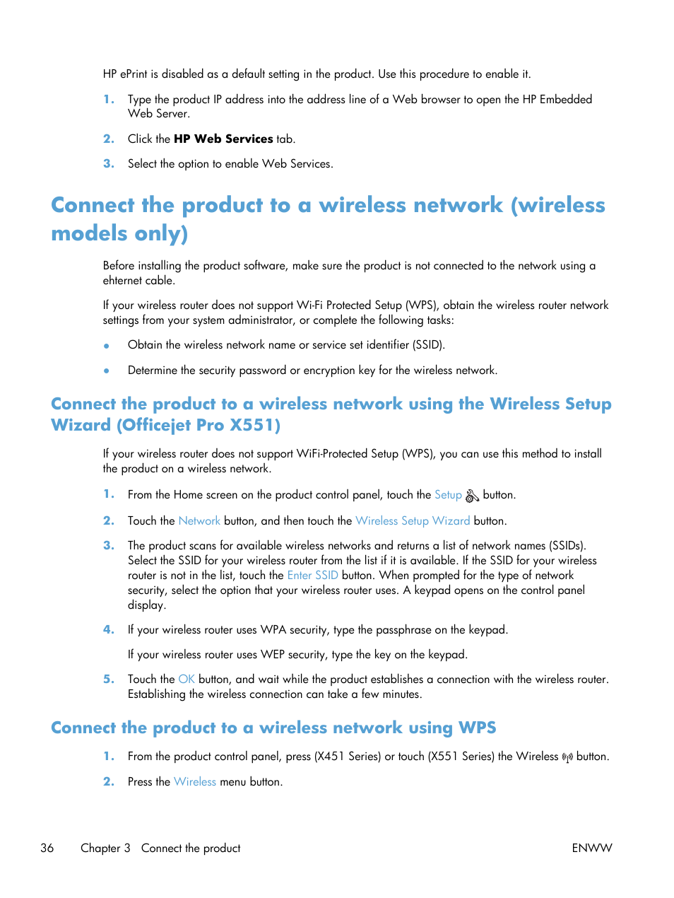HP Officejet Pro X551 Printer series User Manual | Page 50 / 250