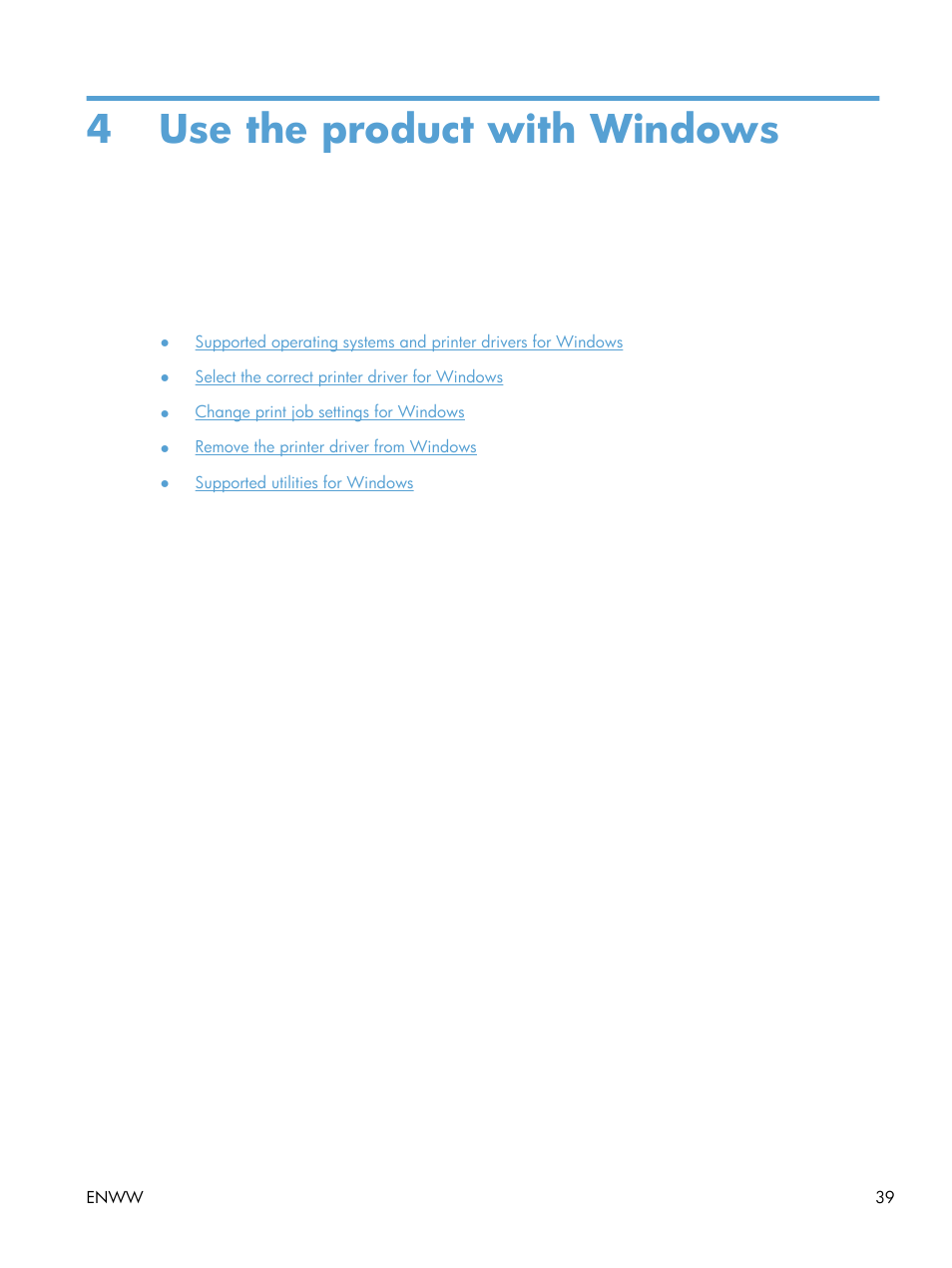 Use the product with windows, 4 use the product with windows | HP Officejet Pro X551 Printer series User Manual | Page 53 / 250