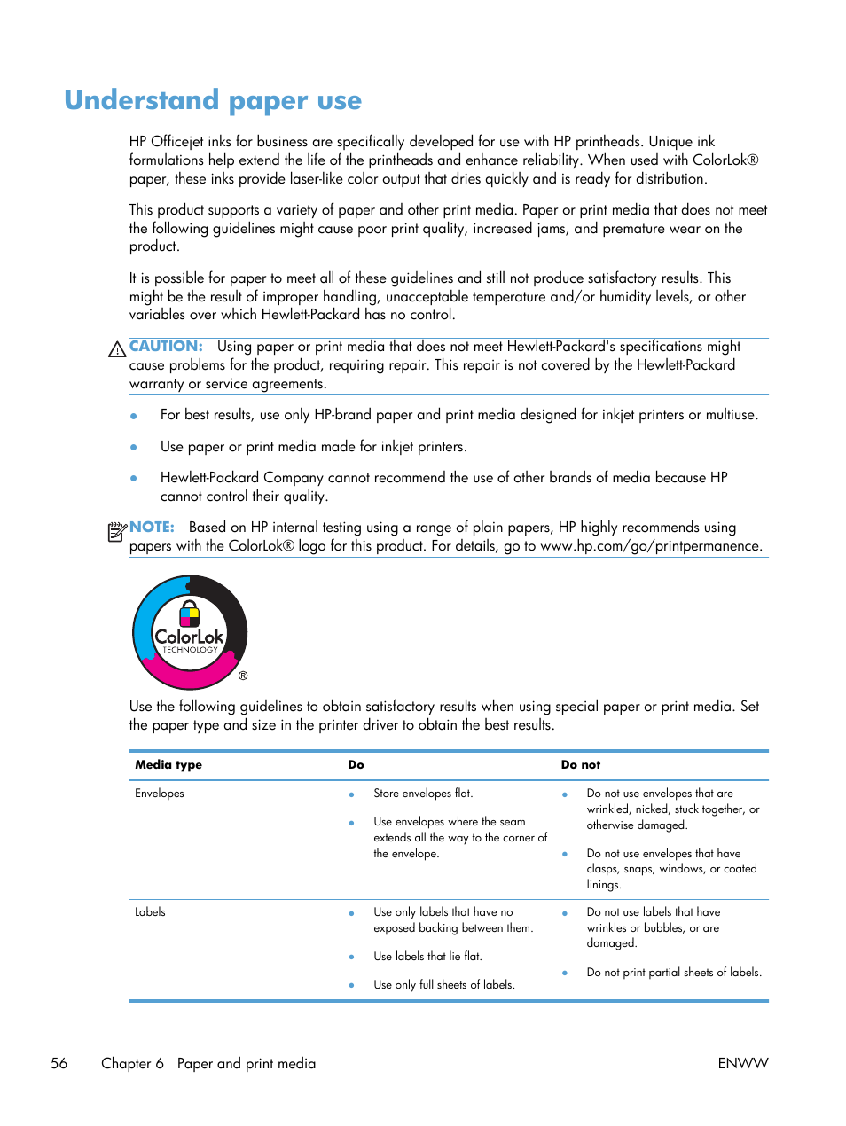 Understand paper use | HP Officejet Pro X551 Printer series User Manual | Page 70 / 250