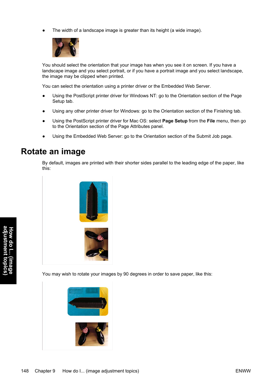 Rotate an image | HP Designjet 4500 Printer series User Manual | Page 162 / 360