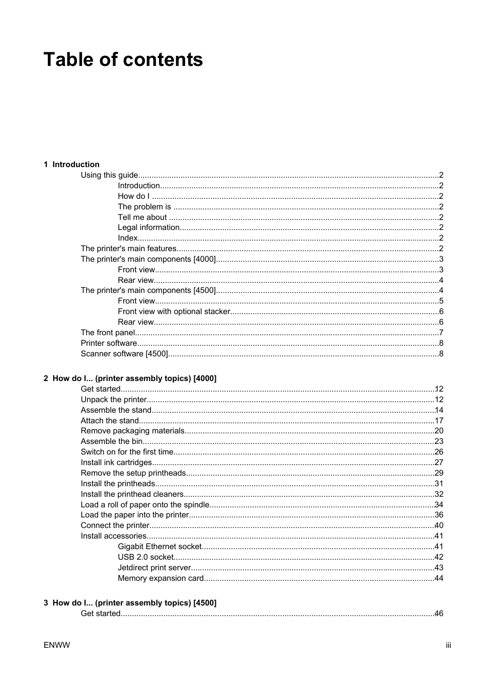 HP Designjet 4500 Printer series User Manual | Page 5 / 360