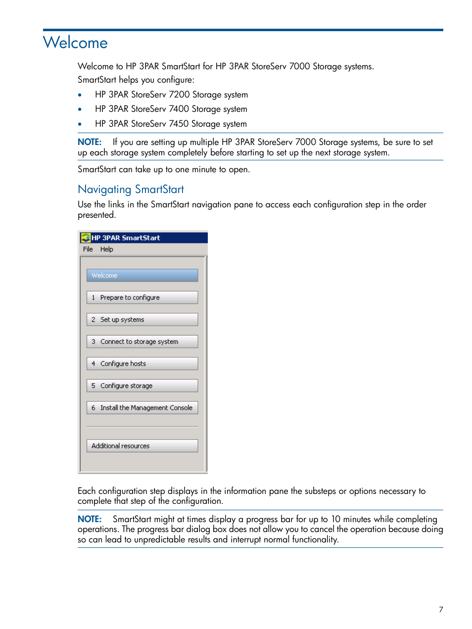 Welcome, Navigating smartstart | HP 3PAR Operating System Software Licenses User Manual | Page 7 / 63