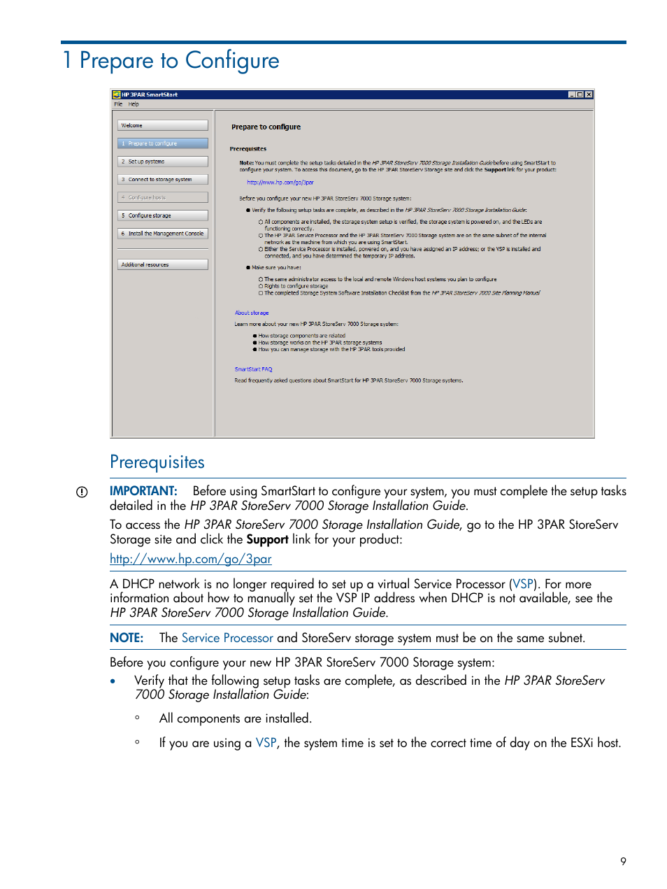 1 prepare to configure, Prerequisites | HP 3PAR Operating System Software Licenses User Manual | Page 9 / 63