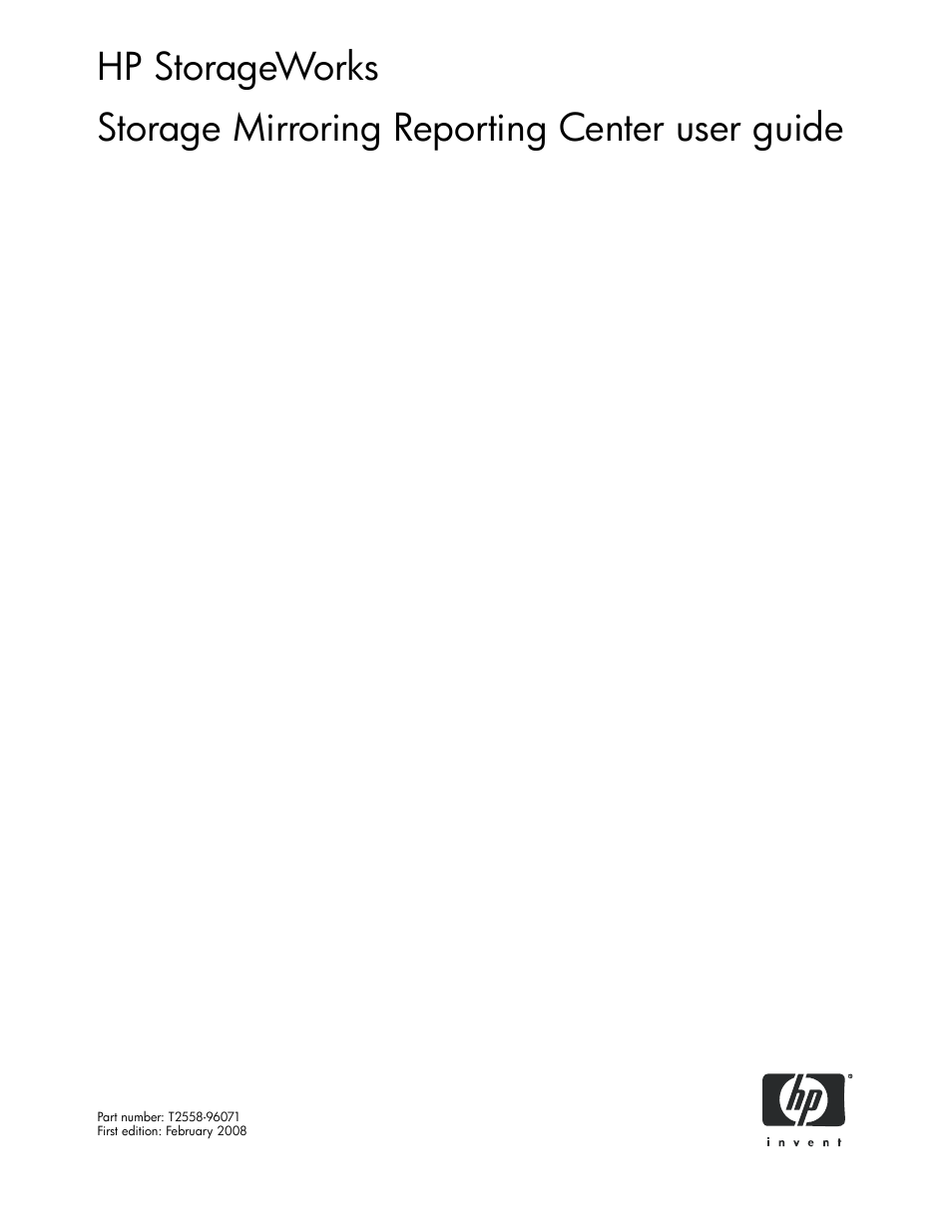HP Storage Mirroring V5 Software User Manual | 50 pages
