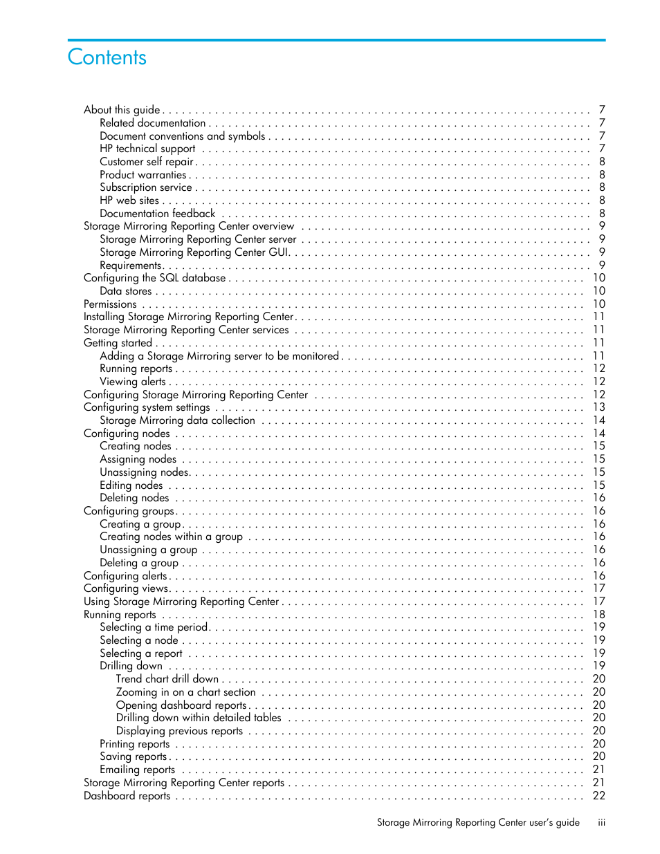 HP Storage Mirroring V5 Software User Manual | Page 3 / 50