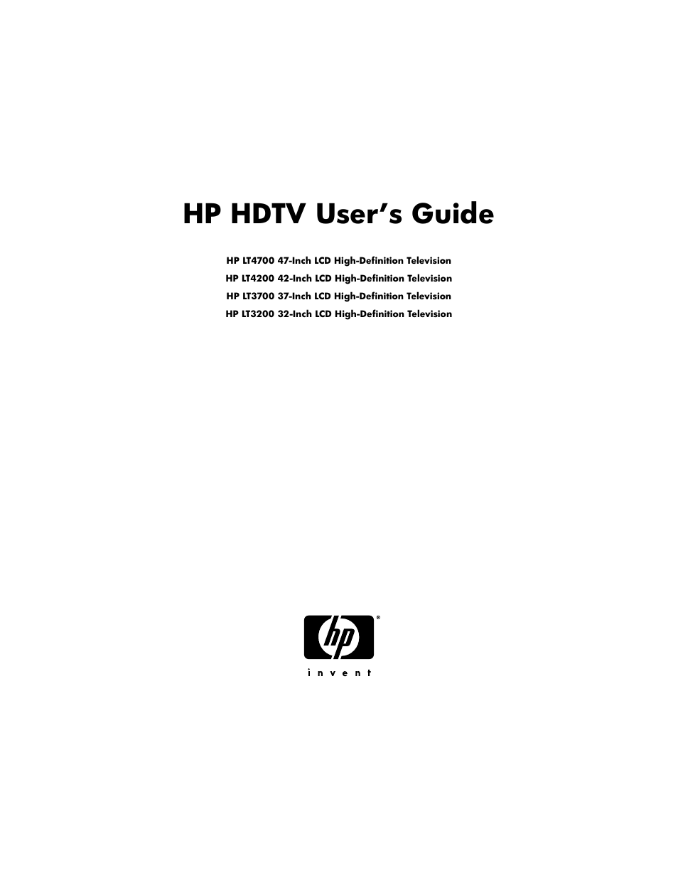 HP LT4200 42 inch Professional LCD HDTV User Manual | 66 pages