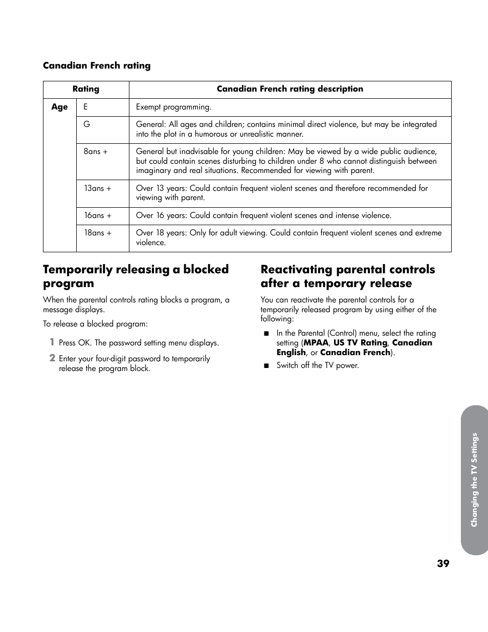 Temporarily releasing a blocked program, Lease | HP LT4200 42 inch Professional LCD HDTV User Manual | Page 49 / 66