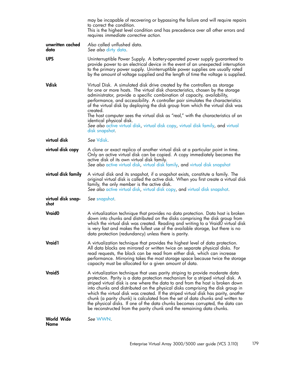 Virtual disk,virtual disk copy,virtual disk family, Virtual disk copy, Virtual disk family | HP 3000 Enterprise Virtual Array User Manual | Page 179 / 188