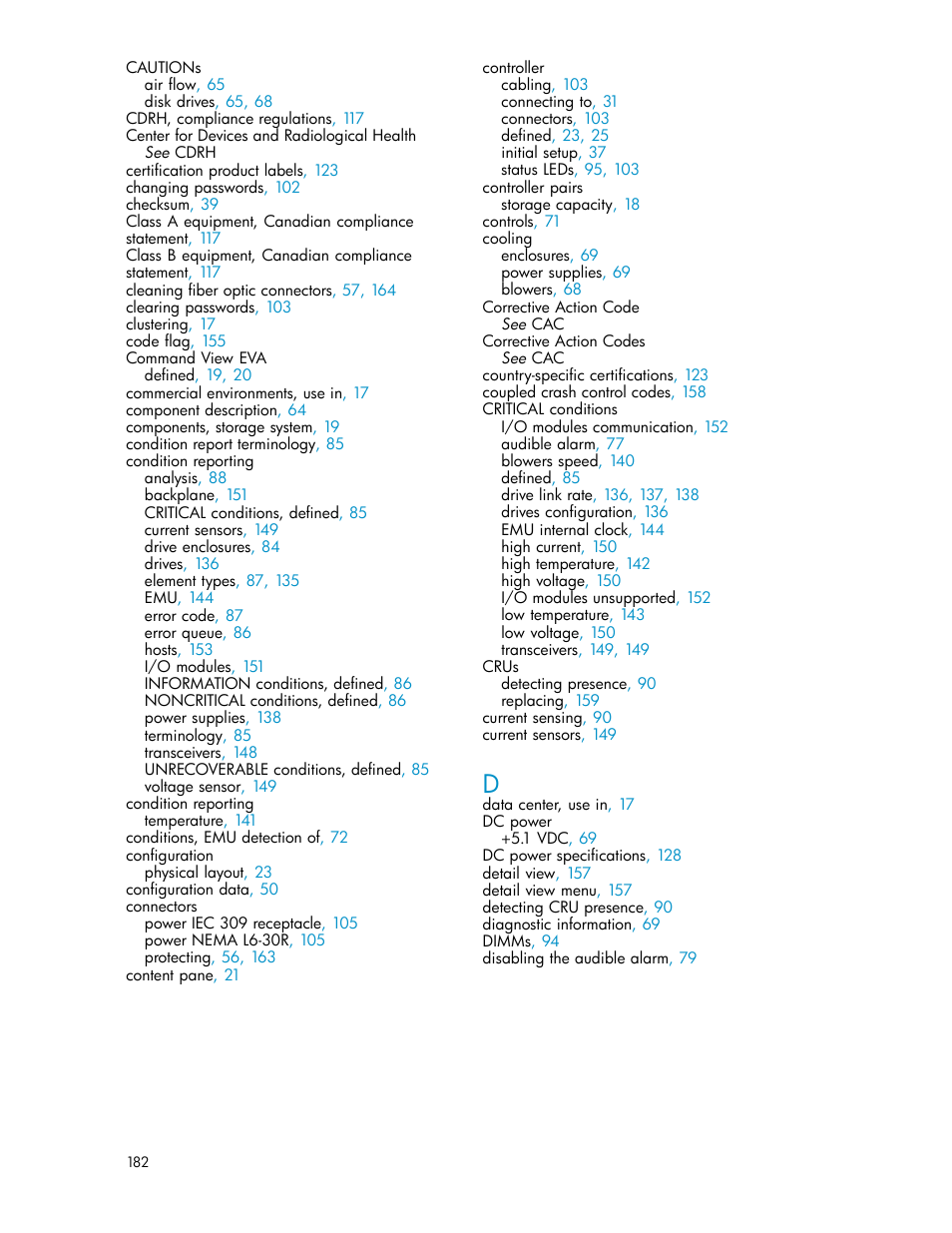 HP 3000 Enterprise Virtual Array User Manual | Page 182 / 188