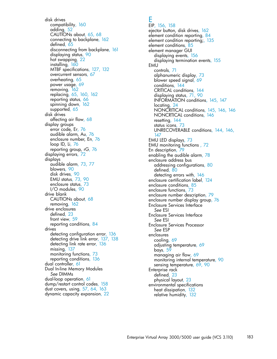 HP 3000 Enterprise Virtual Array User Manual | Page 183 / 188