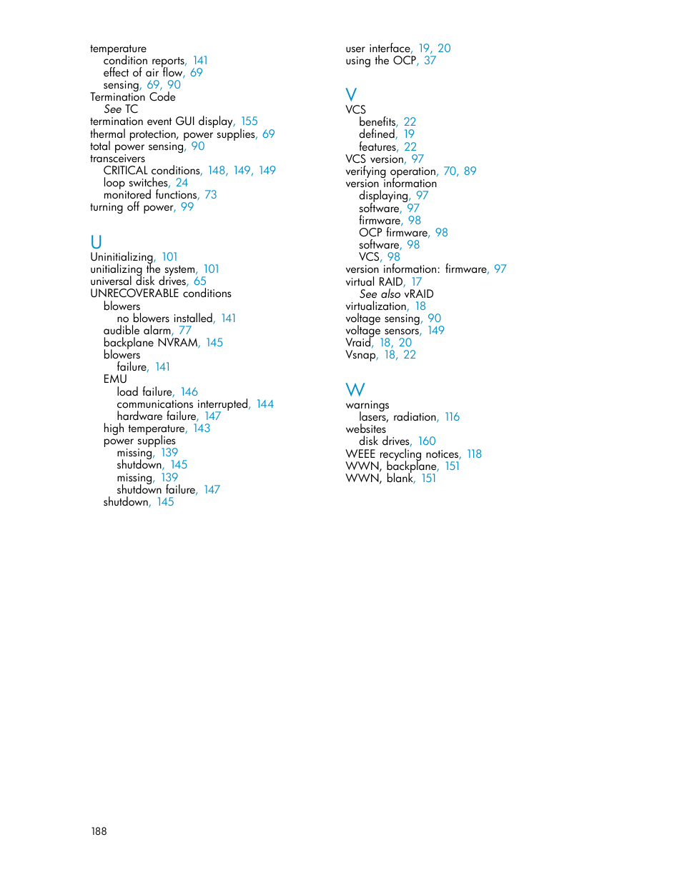 HP 3000 Enterprise Virtual Array User Manual | Page 188 / 188