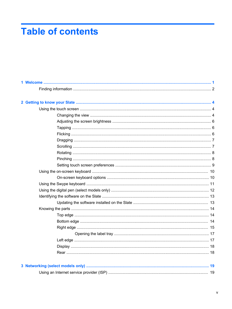 HP Slate 2 Tablet PC User Manual | Page 5 / 87