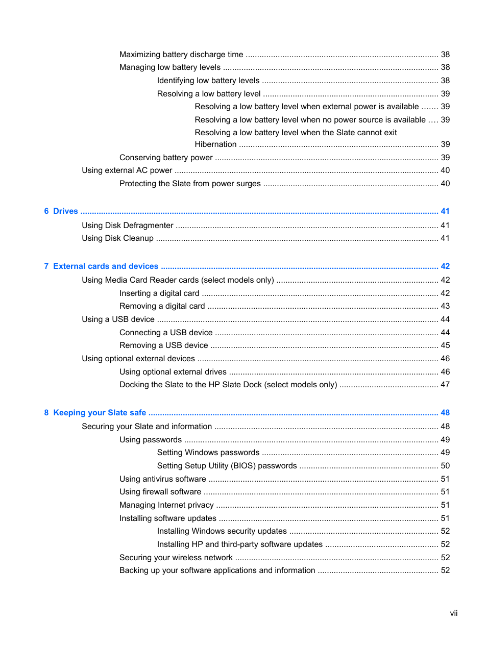 HP Slate 2 Tablet PC User Manual | Page 7 / 87