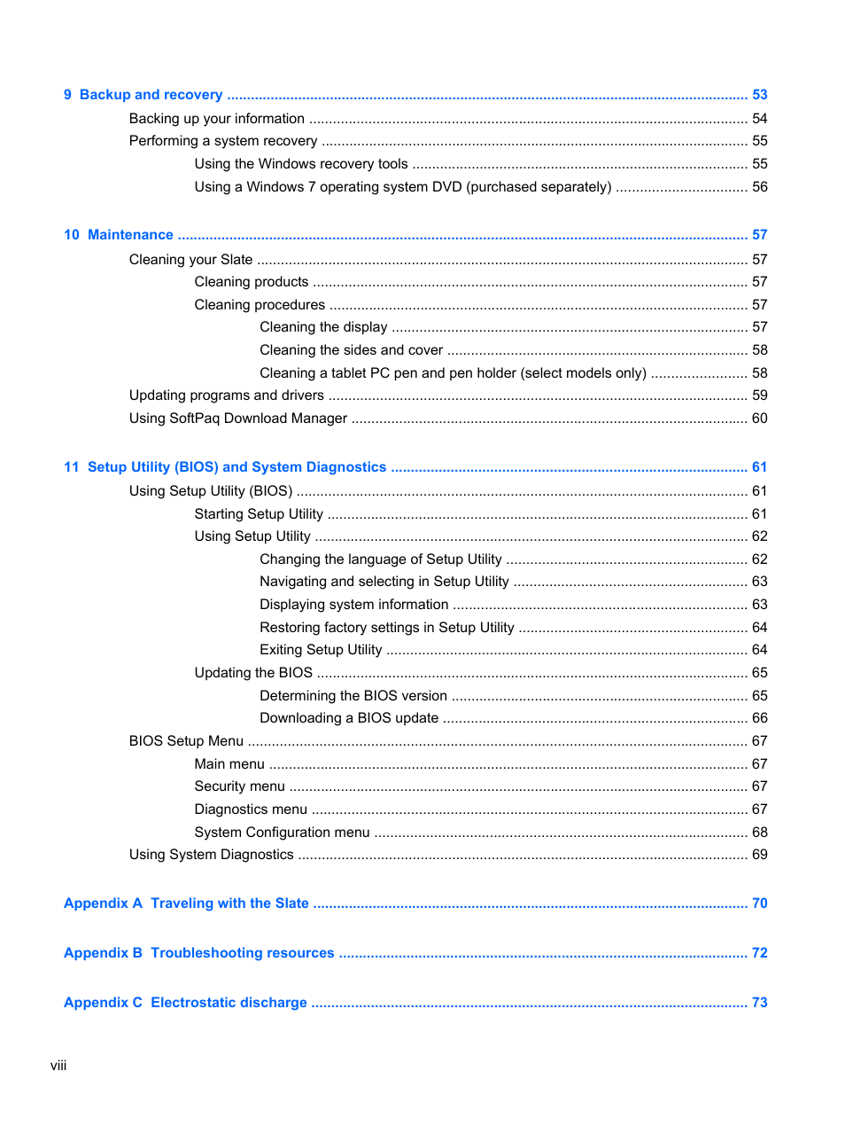 HP Slate 2 Tablet PC User Manual | Page 8 / 87
