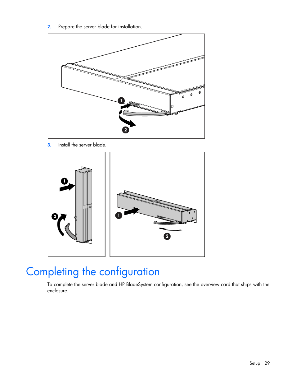 Completing the configuration | HP ProLiant BL620c G7 Server-Blade User Manual | Page 29 / 123
