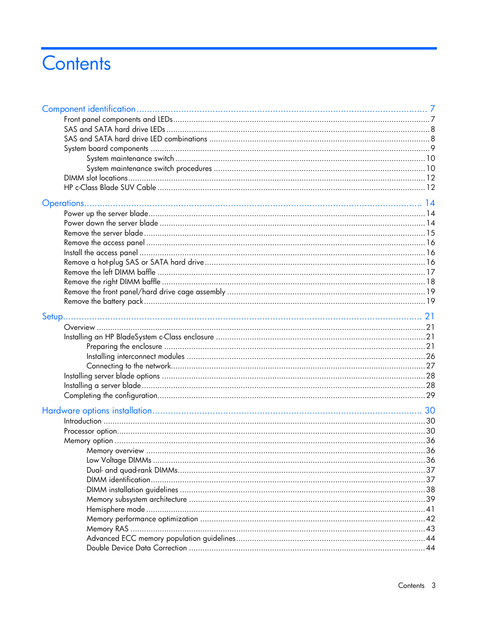 HP ProLiant BL620c G7 Server-Blade User Manual | Page 3 / 123