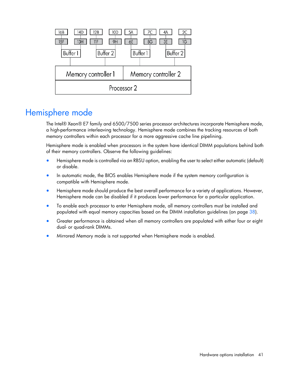 Hemisphere mode | HP ProLiant BL620c G7 Server-Blade User Manual | Page 41 / 123
