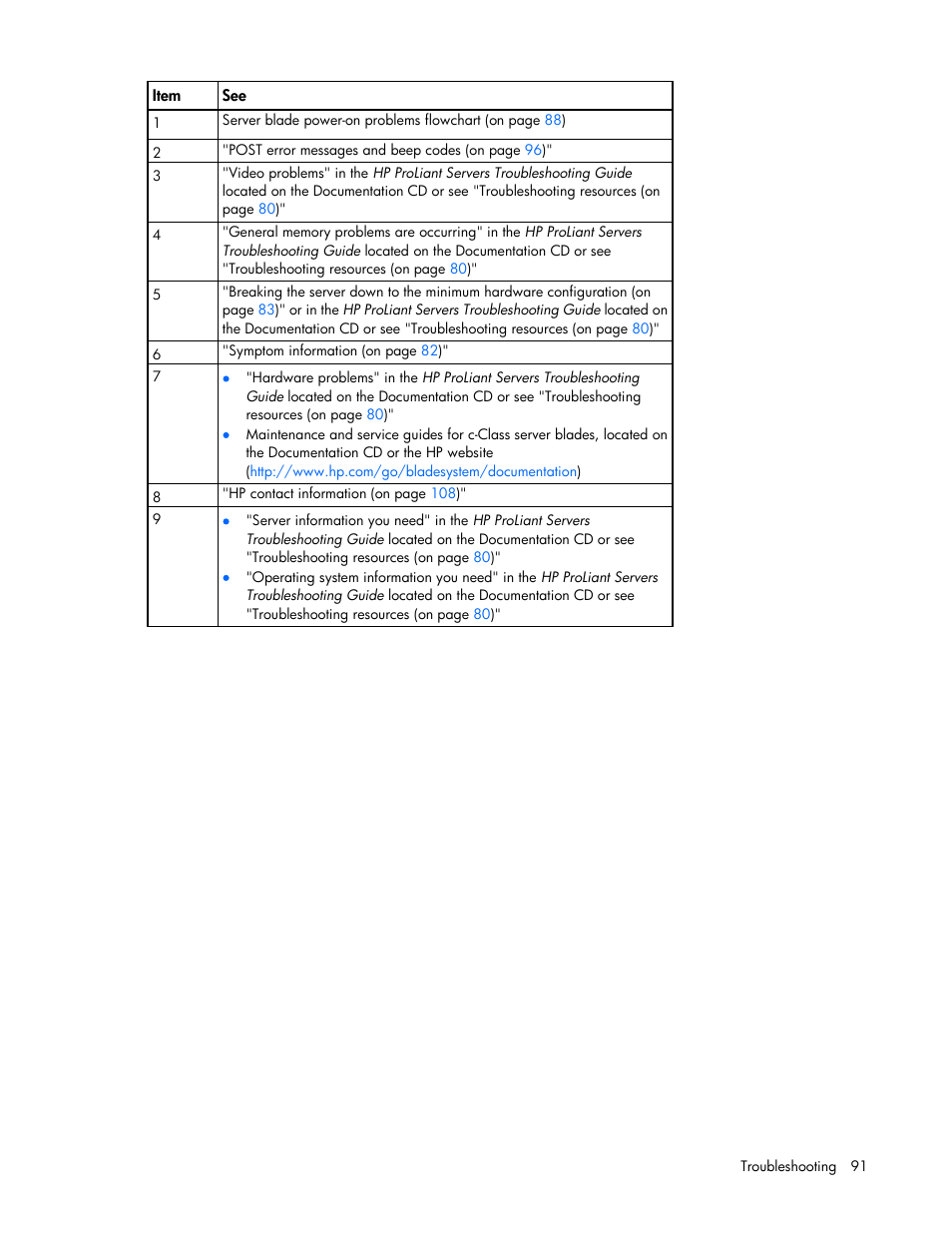 HP ProLiant BL620c G7 Server-Blade User Manual | Page 91 / 123