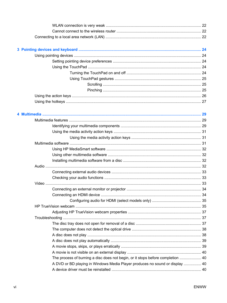 HP Pavilion dv5-2070us Entertainment Notebook PC User Manual | Page 6 / 110