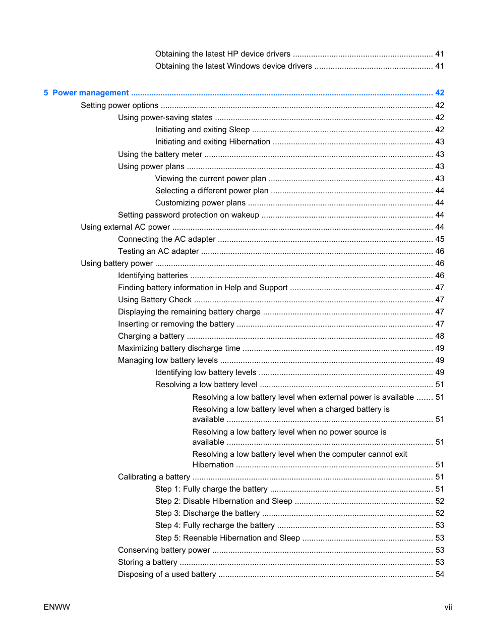 HP Pavilion dv5-2070us Entertainment Notebook PC User Manual | Page 7 / 110