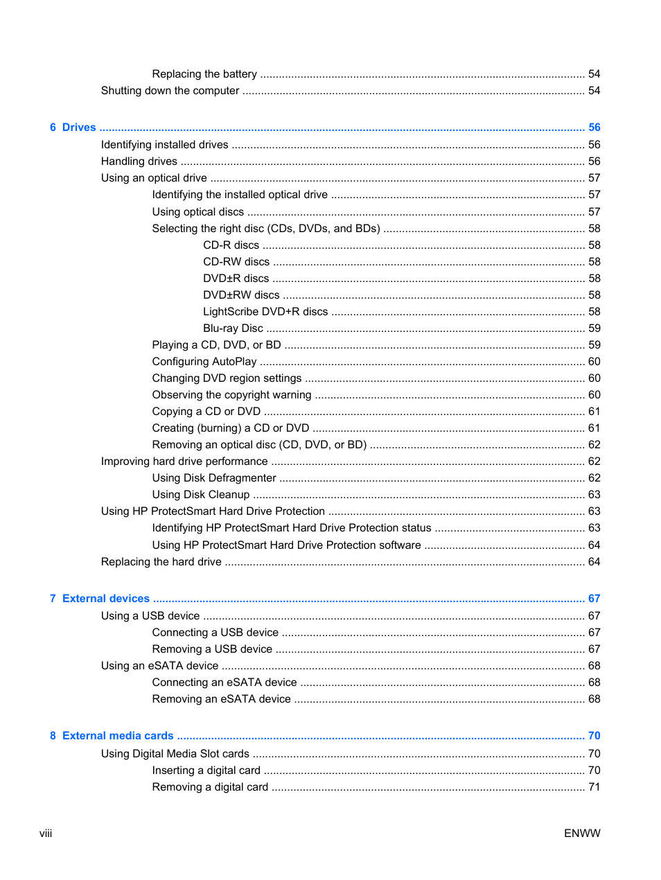 HP Pavilion dv5-2070us Entertainment Notebook PC User Manual | Page 8 / 110