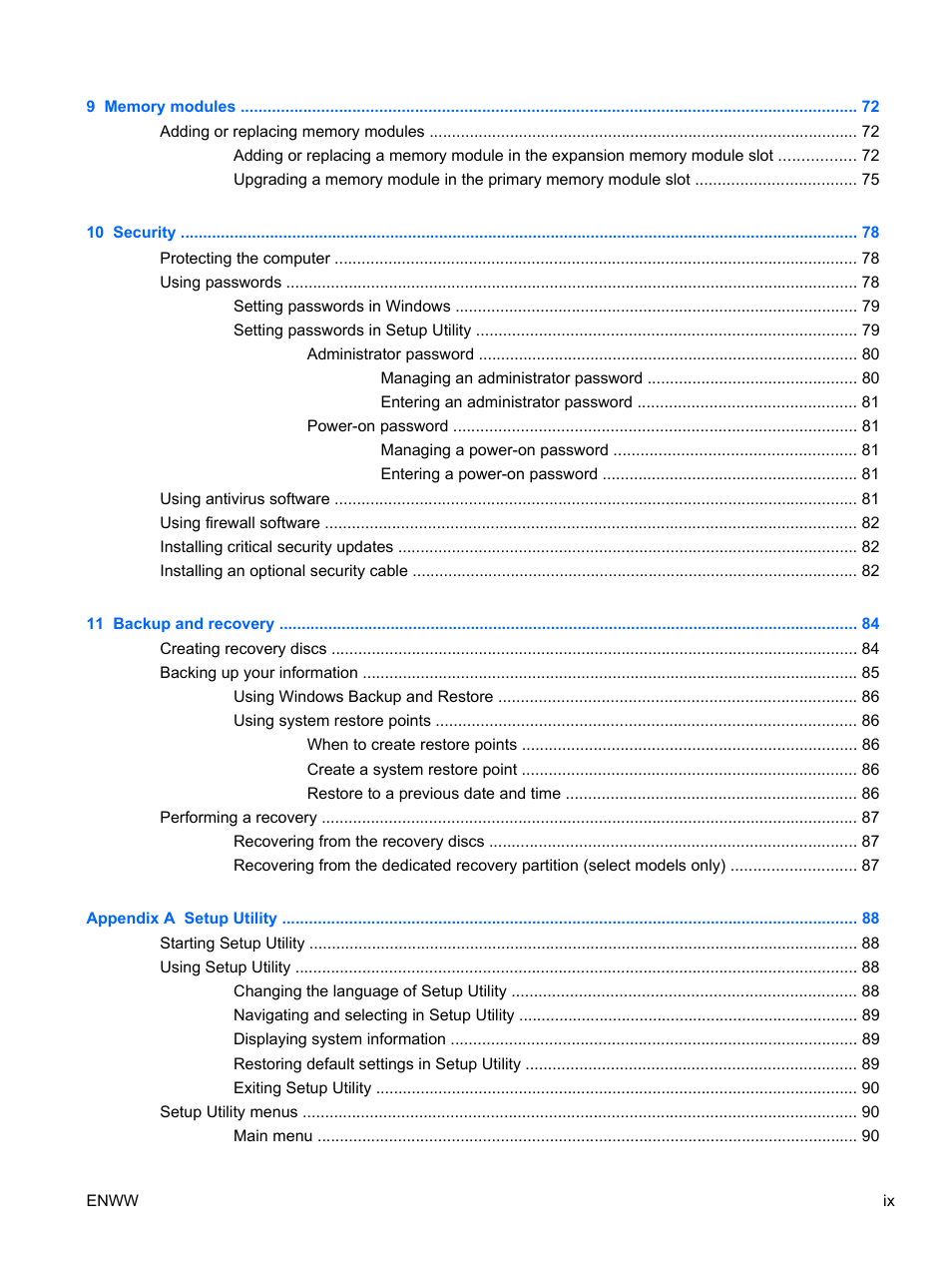 HP Pavilion dv5-2070us Entertainment Notebook PC User Manual | Page 9 / 110