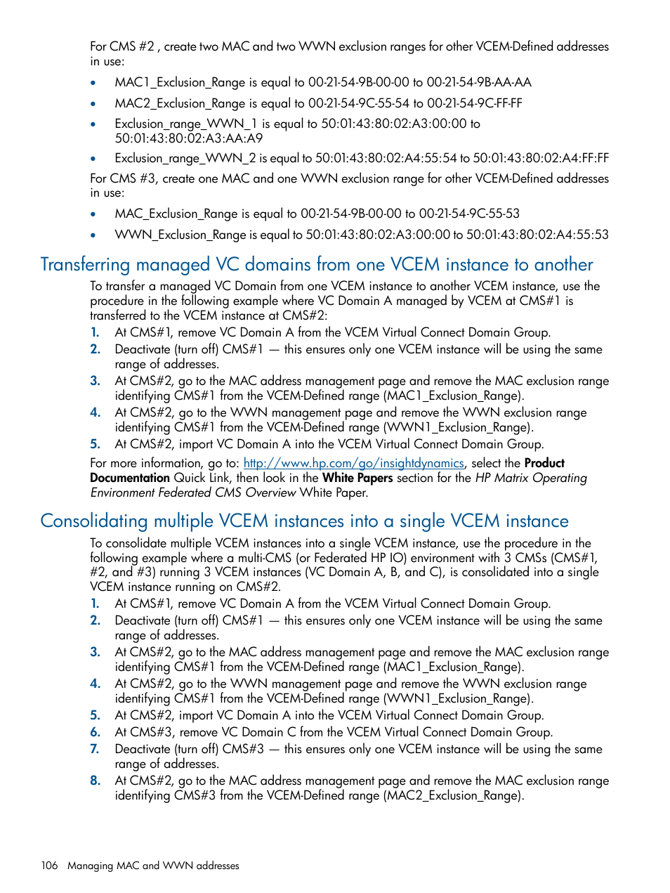 HP Insight Management-Software User Manual | Page 106 / 152