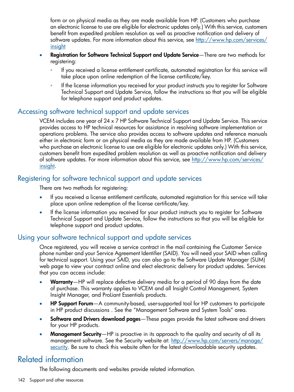 Related information | HP Insight Management-Software User Manual | Page 142 / 152