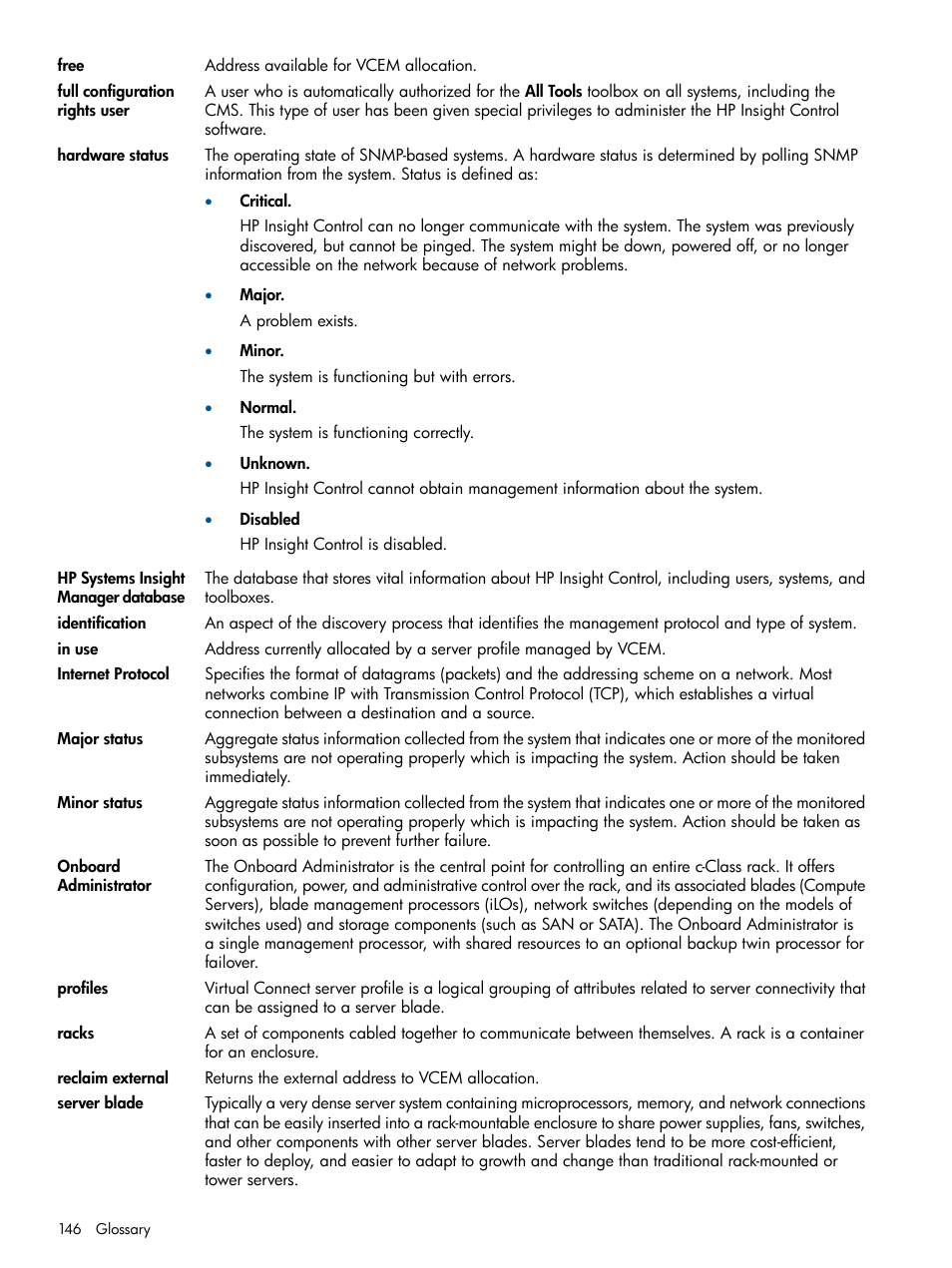 HP Insight Management-Software User Manual | Page 146 / 152