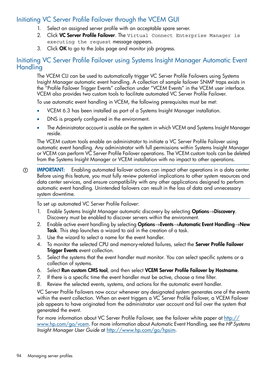 HP Insight Management-Software User Manual | Page 94 / 152