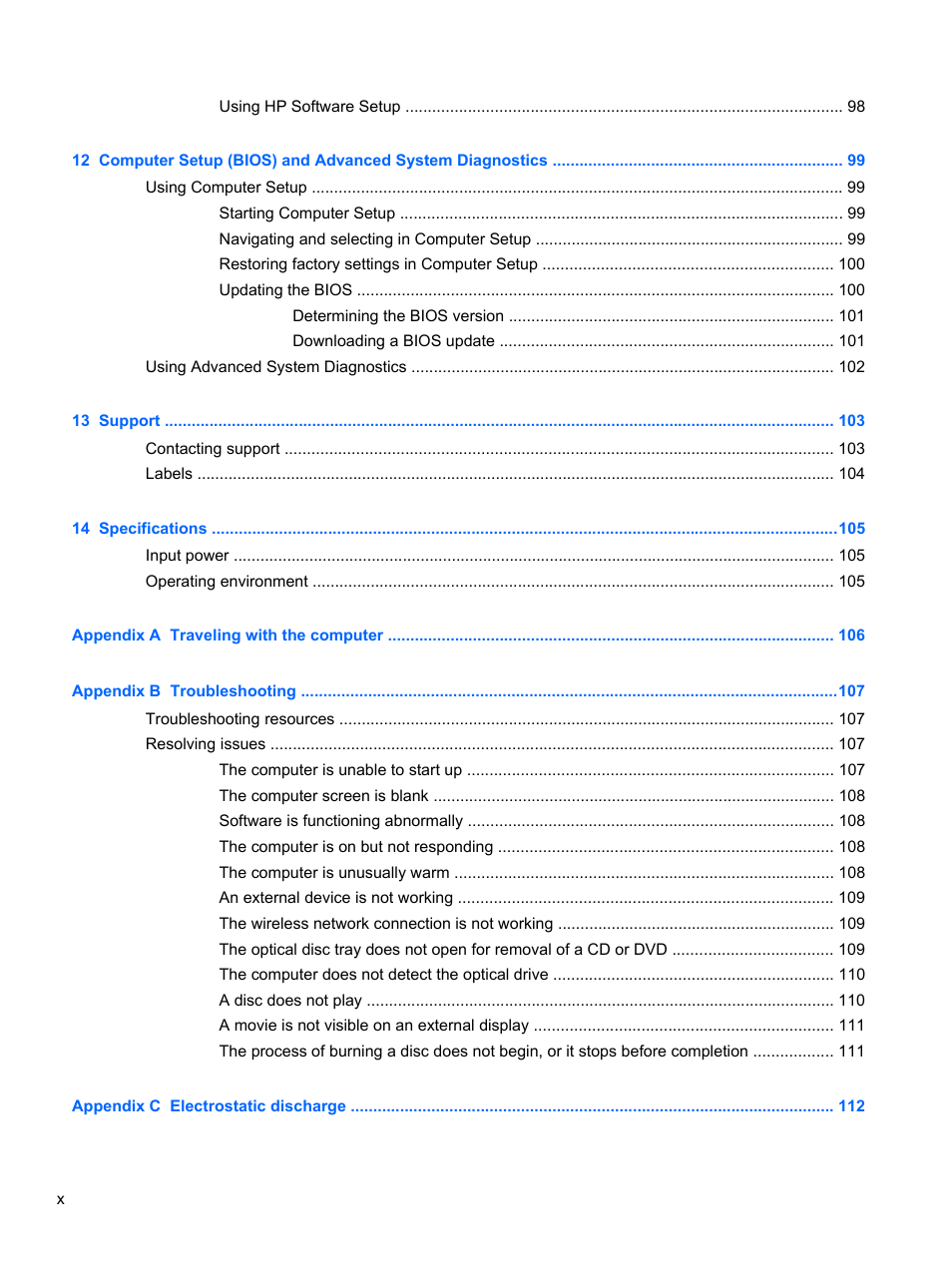 HP EliteBook 8770w Mobile Workstation User Manual | Page 10 / 128